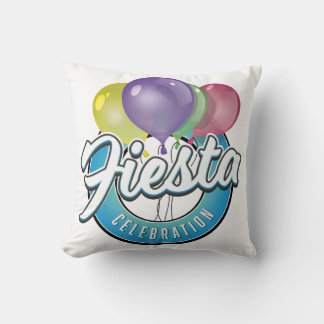 Fiesta Celebration retro blue logo Cushion