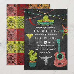 Fiesta Chalkboard Wedding Invitation