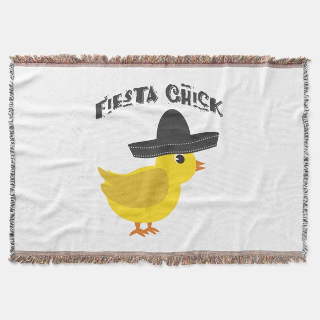 Fiesta Chick Throw Blanket (Front)