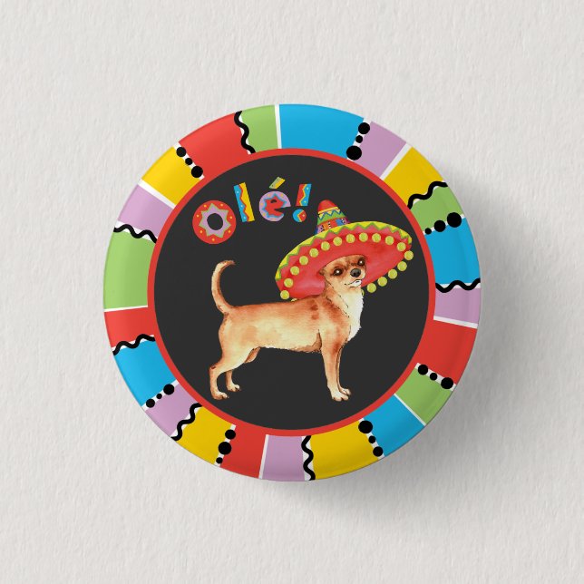 Fiesta Chihuahua 3 Cm Round Badge (Front)