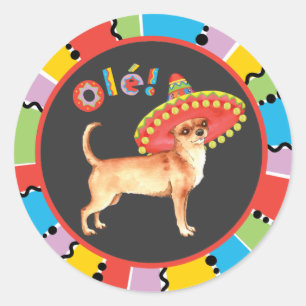 Fiesta Chihuahua Classic Round Sticker