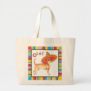 Fiesta Chihuahua Large Tote Bag