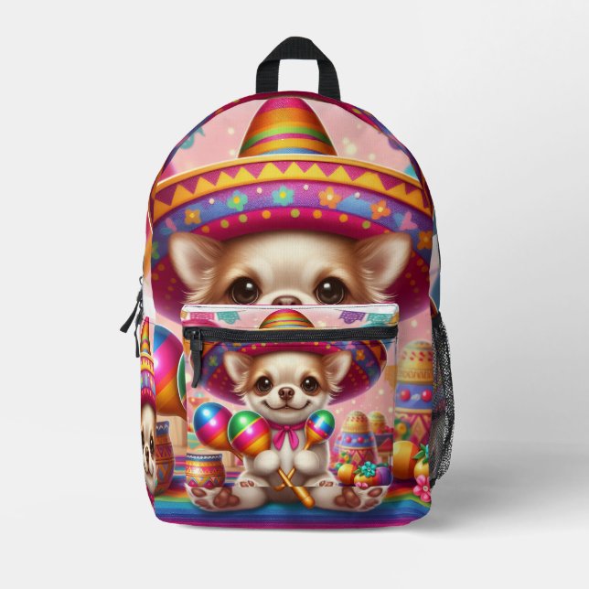Fiesta Chihuahua  Printed Backpack (Front)