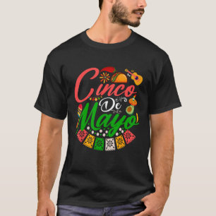 Fiesta Cinco de Mayo Mexican Maracas Tacos Avocado T-Shirt