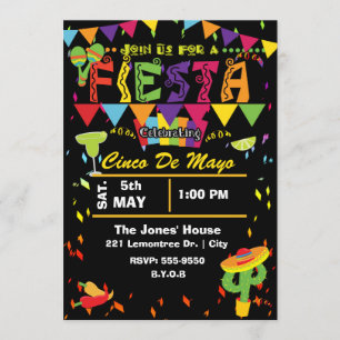 Fiesta Cinco De Mayo Mexican Party Invitation