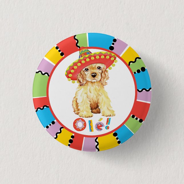 Fiesta Cocker Spaniel 3 Cm Round Badge (Front)
