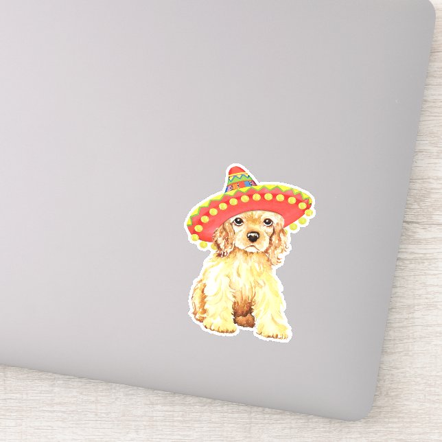 Fiesta Cocker Spaniel Vinyl Sticker (Detail)