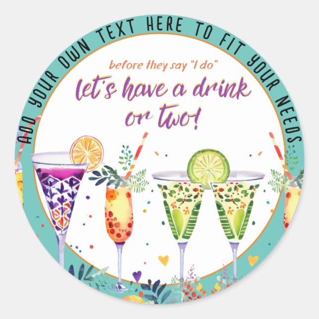 FIESTA  Cocktails Custom Classic Round Sticker (Front)