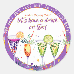 FIESTA  Cocktails Custom Classic Round Sticker