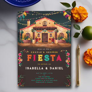 Fiesta Coed Mexican Hacienda Wedding Couple Shower Invitation