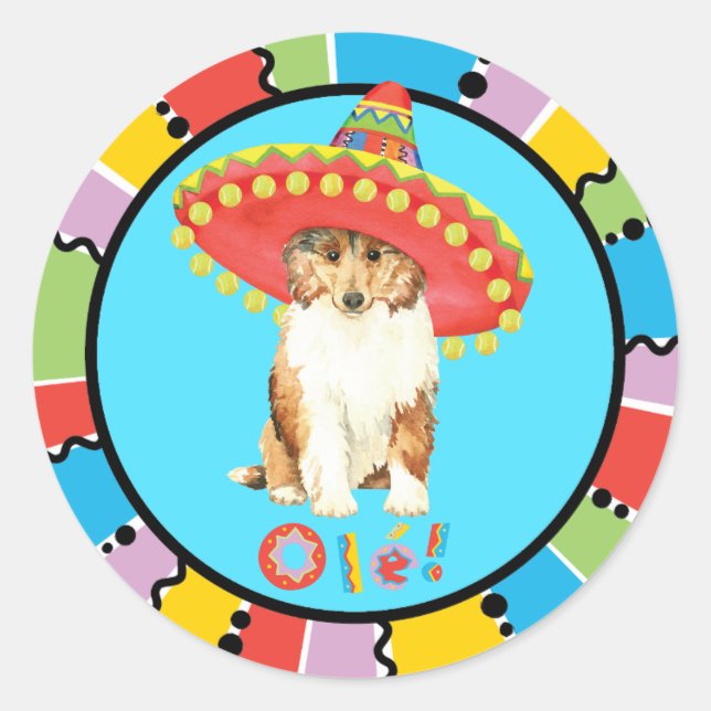 Fiesta Collie Classic Round Sticker (Front)