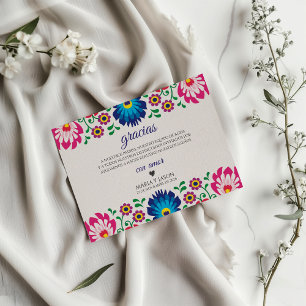 Fiesta Colorful Floral Botanical Spanish Wedding Thank You Card