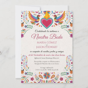 Fiesta Colorful Flowers Botanical Spanish Wedding Invitation