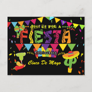 Fiesta Colourful Cinco De Mayo Postcard Invitation