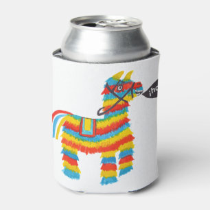 Fiesta colourful donkey piñata says hola can cooler
