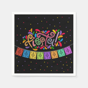 Fiesta Colourful Dots Flag Banner Birthday Party Napkin