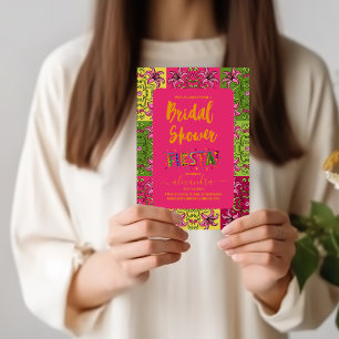 Fiesta Colourful Floral Bridal Shower Invitation