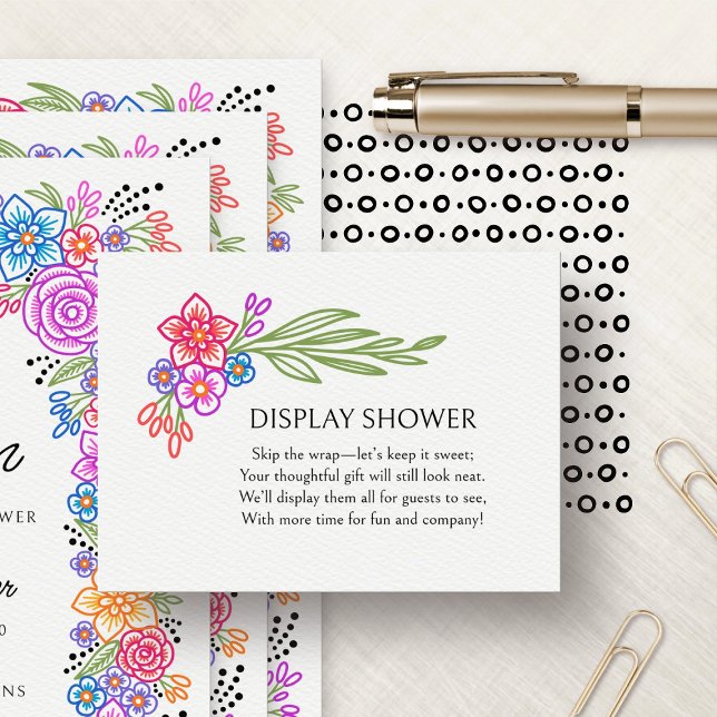 Fiesta Colourful Flowers Display Shower Enclosure Card (Creator Uploaded)
