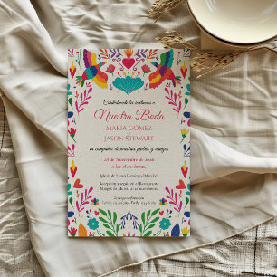 Fiesta Colourful Folk Art Floral Spanish Wedding Invitation