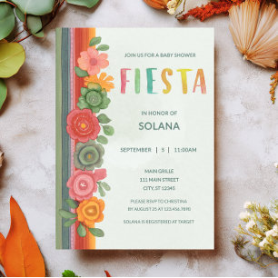 Fiesta Colourful Mexican Party Floral Baby Shower Invitation