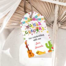 Fiesta Confetti Mexican Birthday Thank You Tag