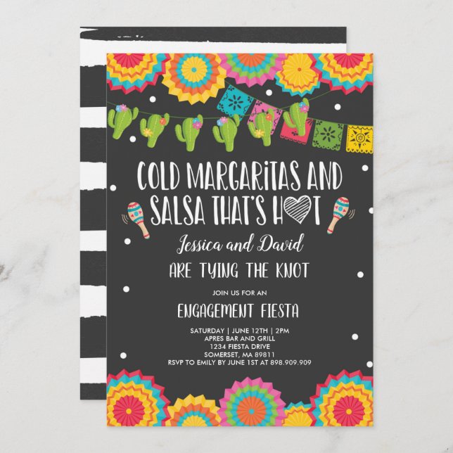 Fiesta Couples Engagement Party Bridal Fiesta  Inv Invitation (Front/Back)