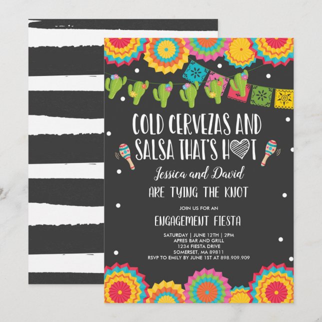 Fiesta Couples Engagement Party Bridal Fiesta  Inv Invitation (Front/Back)