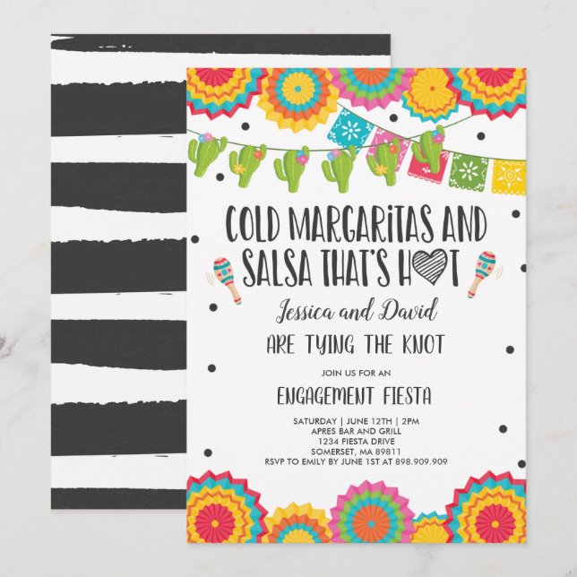 Fiesta Couples Engagement Party Bridal Fiesta  Invitation (Front/Back)