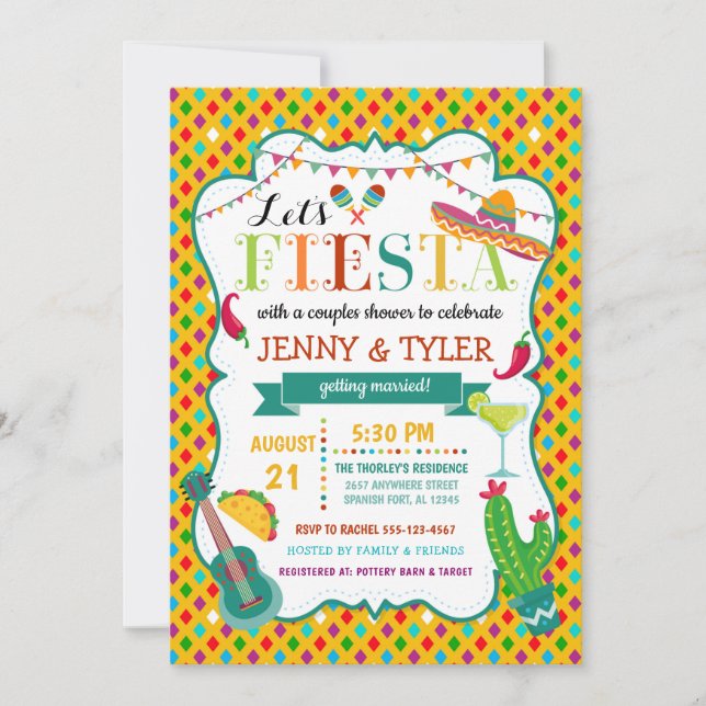 Fiesta Couples Shower Invitation (Front)