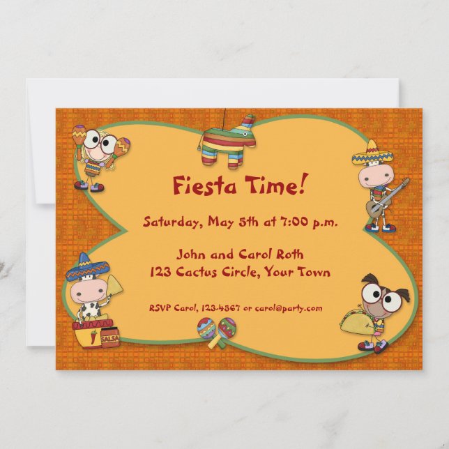 Fiesta Critters Invitation (Front)