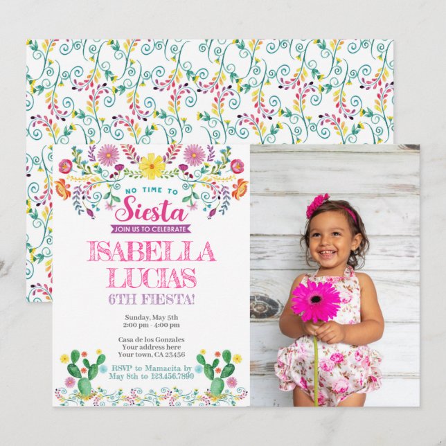 Fiesta, cumpleaños de Cinco de Mayo Invitation (Front/Back)