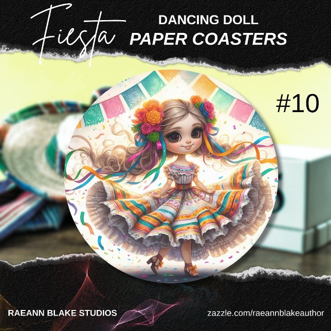 Fiesta Dancing Doll (#10) Paper Coaster Sets (Creator Uploaded)