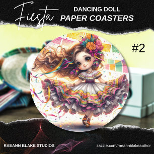 Fiesta Dancing Doll (#2) Paper Coaster Sets