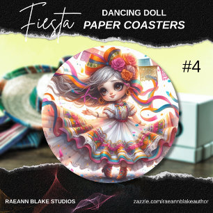 Fiesta Dancing Doll (#4) Paper Coaster Sets