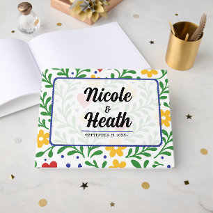 Fiesta de Amor Bold Colorful Floral Wedding Guest Book