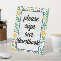 Fiesta de Amor Bold Colourful Floral Guestbook Sig