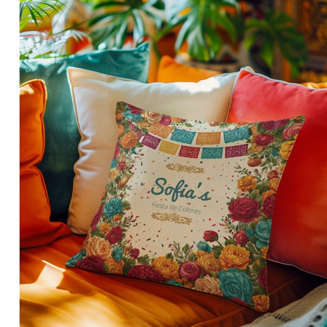 Fiesta de Colores Quinceanera, custom Cushion (Creator Uploaded)