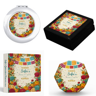 Fiesta de Colores Quinceanera, custom Round Cushion