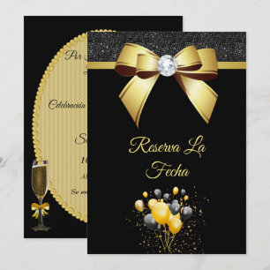 Fiesta de cumpleaños de elegancia glamorosa save the date