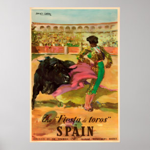 Fiesta de Toros Vintage Spanish Travel Poster
