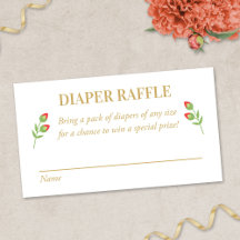 Fiesta Diaper Raffle Card, Red Floral