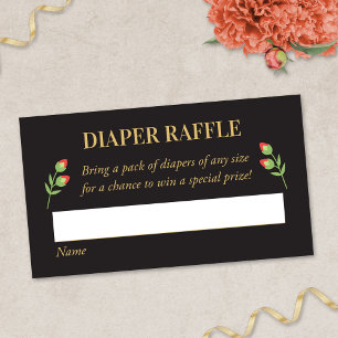 Fiesta Diaper Raffle Card, Red Floral Enclosure Card