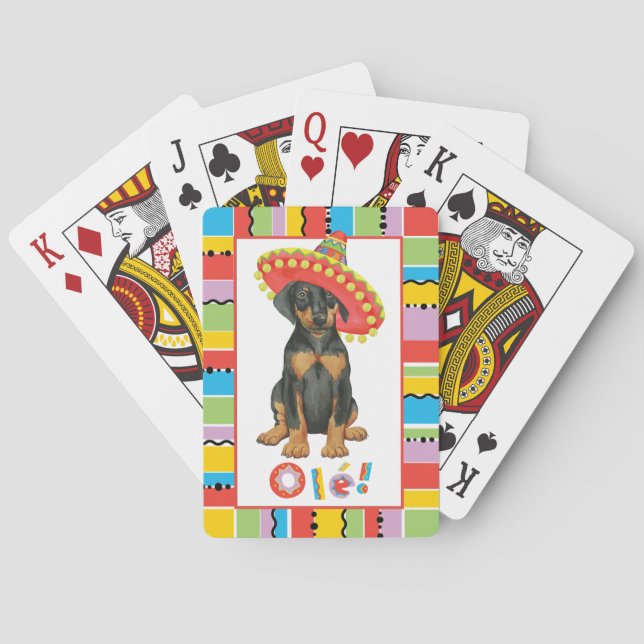 Fiesta Doberman Pinscher Playing Cards (Back)