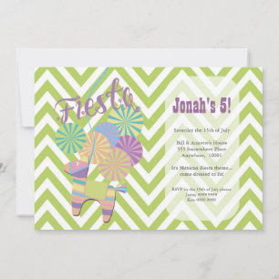 Fiesta Donkey Pinata Birthday Party Invitation