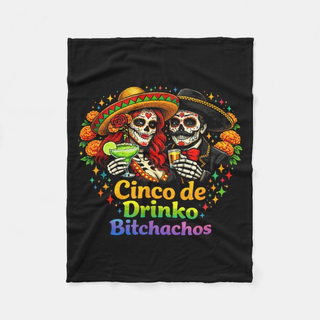 Fiesta Drink Achos Fleece Blanket (Front)