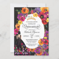 Fiesta Embroidery Watercolor Floral Quinceanera In