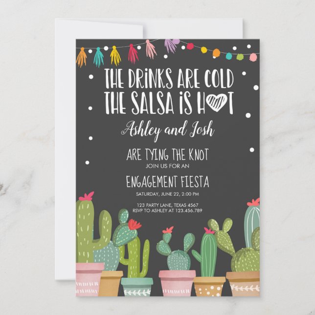 Fiesta Engagement Invitation Bridal Shower Couples (Front)