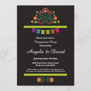 Fiesta Engagement Mexican Pattern Wedding Invites
