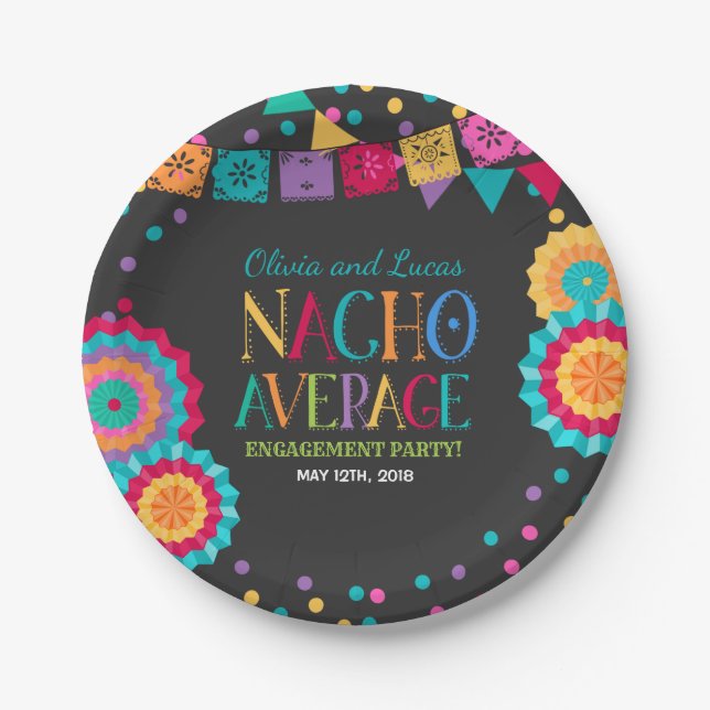 Fiesta Engagement Party Plate Nacho Average Party (Front)