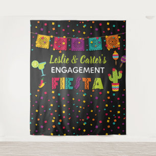 Fiesta Engagement Shower Backdrop Tapestry